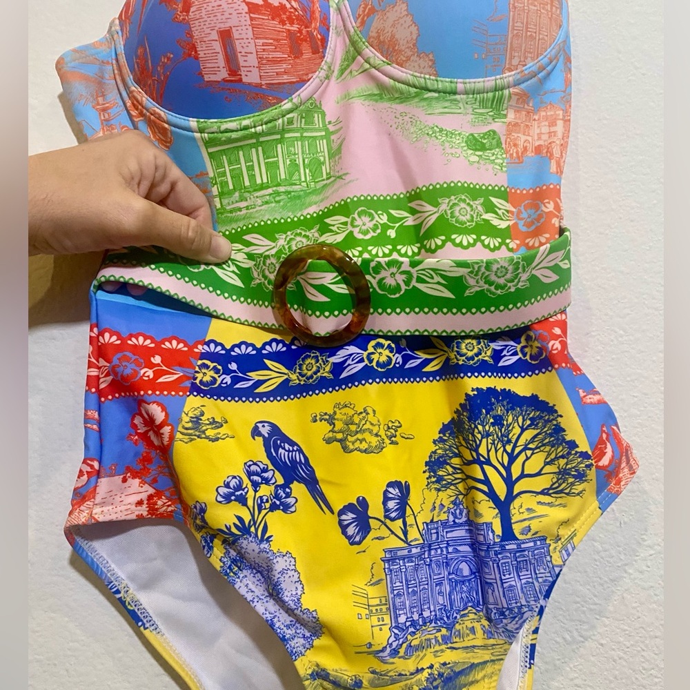 Colorful Patterned Swimsuit - Picture 2 of 8